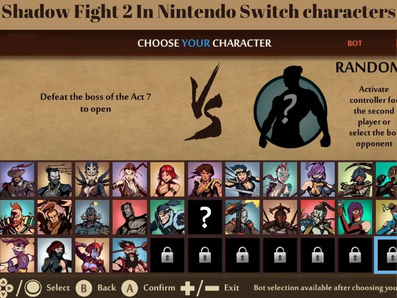 Shadow Fight 2 Nintendo Switch characters